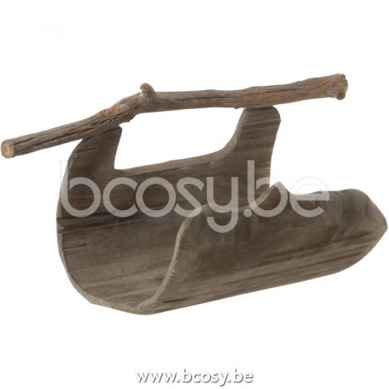 J Line Jline Jolipa 20117 Decoratie Halve Stam Met Handvat Hout Naturel