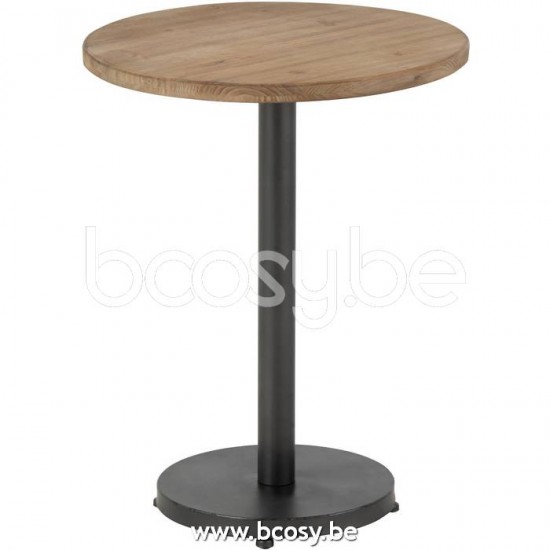 J Line Jline Beistelltisch Bar Rund Metall Holz Braun beistelltische