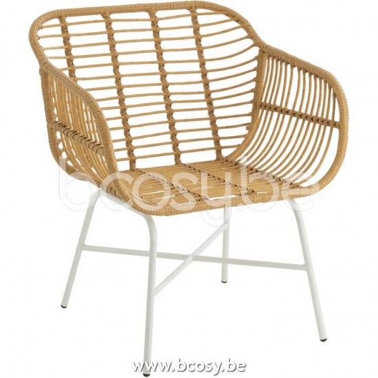 J Line Jline Chair Rachelle Outdoors Met Plastic Natural White Silla Rachel Exterior Metal Plastico Natural Blanco
