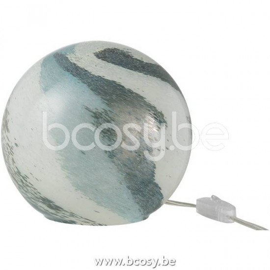 J Line Jline Lampe Dany Linien Rund Glas Blau Grün Small Lampenfusse Mit Schirmen Tischlampen Tischleuchten Innenleuchten