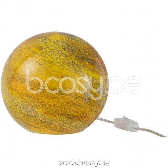 J Line Jline Lampe Dany Linien Rund Glas Gelb Small Lampenfusse Mit Schirmen Tischlampen Tischleuchten Innenleuchten