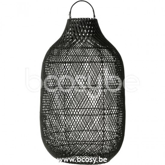J Line Jline Jolipa 21170 Lantaarn Cylinder Xl Rotan Zwart