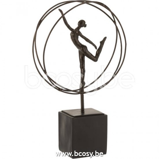 J Line Jline Jolipa 21482 Gymnaste In Cirkel Poly Donkerbruin