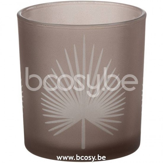 J Line Jline Teelichthalter Palmblätter Glas Beige Small t lichthalter teelichtleuchter teelichte