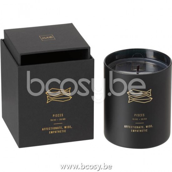 J Line Jline Scented Candle Astro Pisces Black 50H scented candles