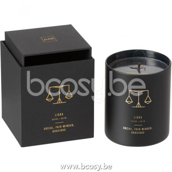 J Line Jline Scented Candle Astro Libra Black 50H scented candles