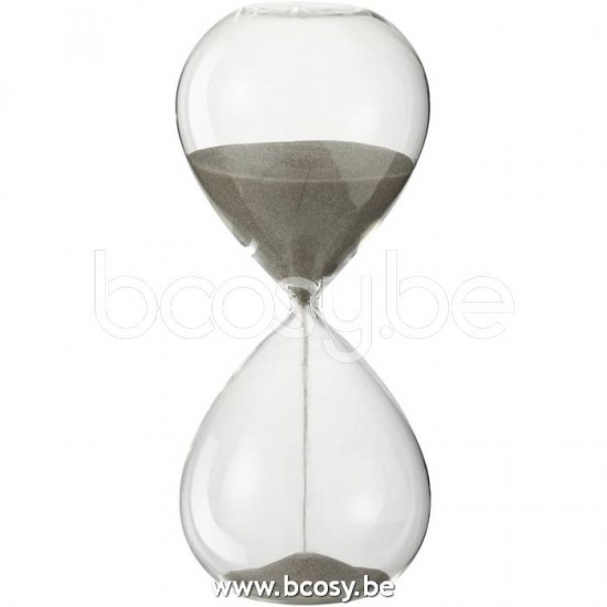 J Line Jline Jolipa 22138 Zandloper Deco Glas Zand Grijs Medium
