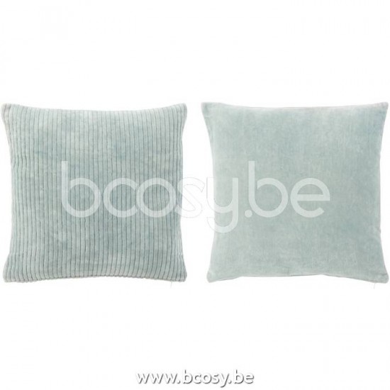 J Line Jline Cushion Velvet Square Cotton Blue Assortment Of 2 cushion