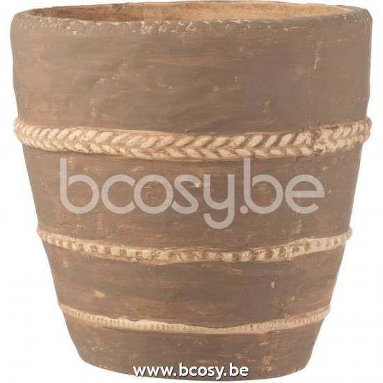 J Line Jline Blumentopf Geflochten Terracotta Braun Extra Large blumentopf blumentoepfe blumenhalter