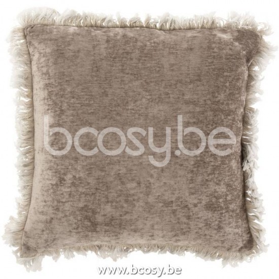 J Line Jline Cushion Fringe Polyester Grey cushion