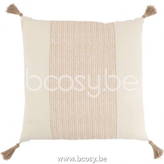 J Line Jline Kissen Gewoben Viereckig Polyester Beige kissen