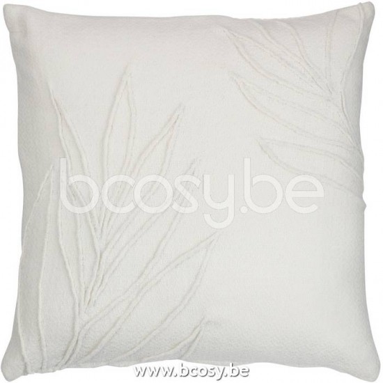 J Line Jline Cushion Leaf Fine Square Polyester White cushion