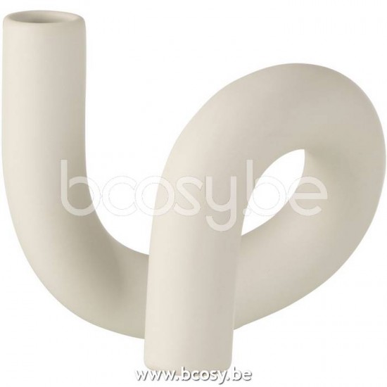 J Line Jline Candle Holder Torsion 1 Candle Ceramic White candleholders candle holders candlesticks