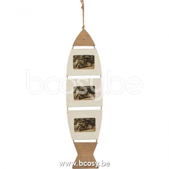 J Line Jline Jolipa 23211 Fotokader Hangend Vis Hout Wit Bruin Large