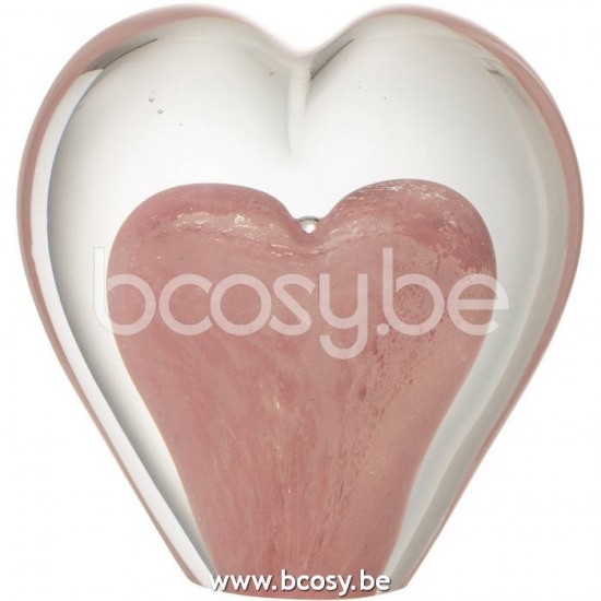 J Line Jline Jolipa 23476 Presse Papier Hart Glas Roze Small