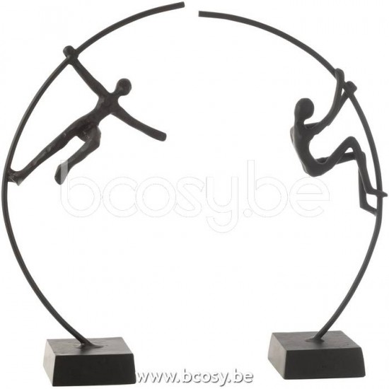 J Line Jline Figure Person Hanging Climbing Aluminium Black Assortment Of 2 climbers