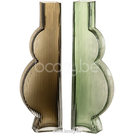 Jline Vase Nino Glas Grün Large 2 Sortiert vases.