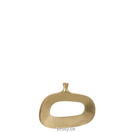 Jline Vaas Ovaal Aluminium Goud Medium.