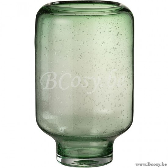 J Line Jline Vaas Nora Op Voet Rond Glas Lichtgroen Large
