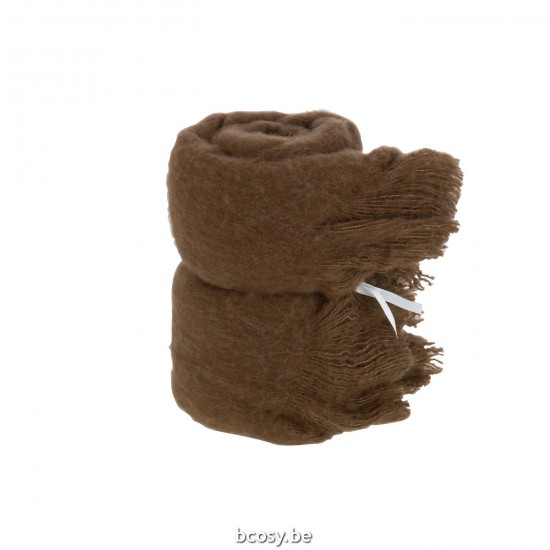 J Line Throw With Fringes Polyester Brown throw.