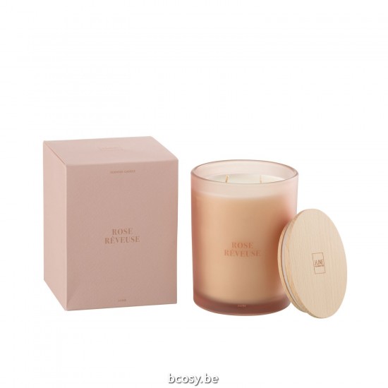J Line Geurkaars Accords Essentiels Rose Rêveuse 52H geurkaarsen JO40599.