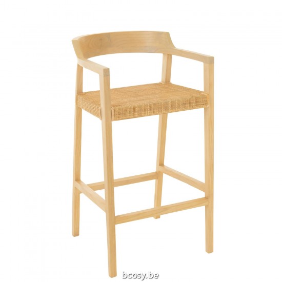 J Line Sedia Bar Emma Legno Teak Naturale Silla De Bar Emma Madera Teca Natural.