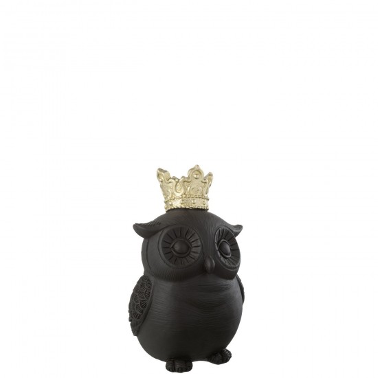 Jline Uil Kroon Resine Zwart Goud Small.