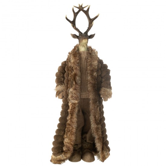J Line Deer Standing Coat Resin Textile Brown Large fantasy pictures.