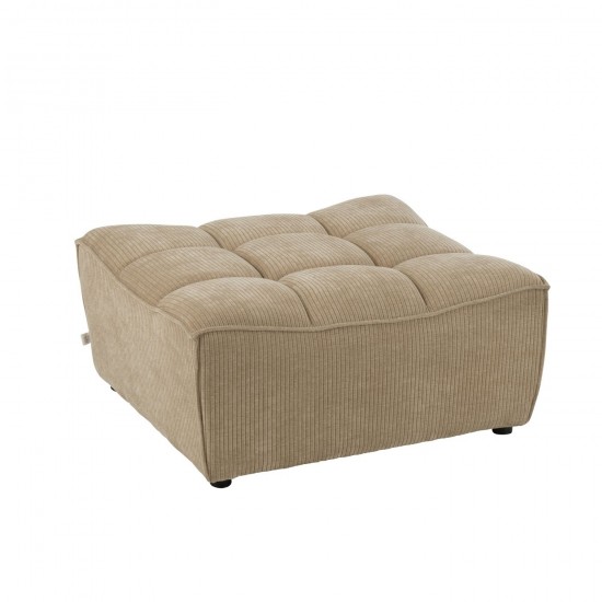 J Line Pouf Grid Legno Di Pioppo Spugna Beige Scuro Puf Grid Álamo Espuma Beige Oscuro.