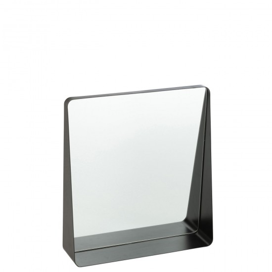 J Line Wall Mirror Square Metal Glass Black Wall mirrors.