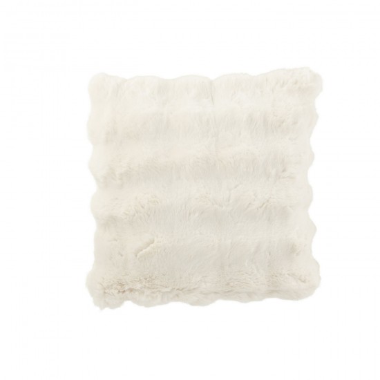 J Line Cushion Wave Polyester White cushion.