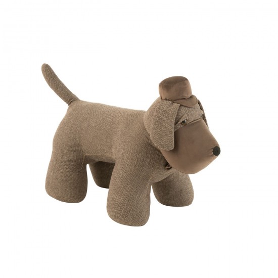 Jline Deurstop Hond Pet Polyester Donkerbruin.