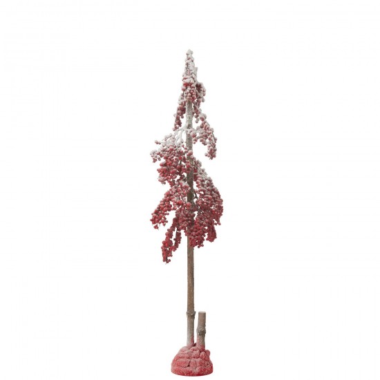 Jline Kerstboom Decoratief Grote Bessen Plastiek Rood Medium.