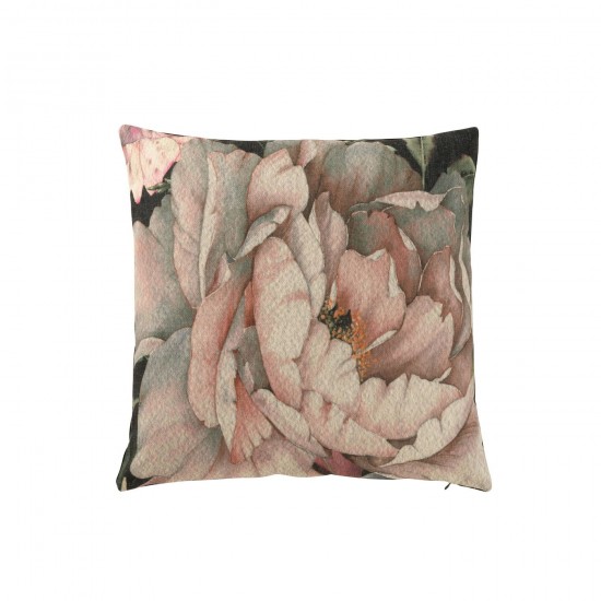 Jline Kissen Bedruckt Blume Polyester Baumwolle Schwarz Rosa kissen.
