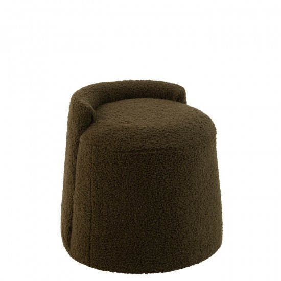 J Line Pouf Teddy Rotondo Schienale Boucle Verde Puf Teddy Redondo Respaldo Bouclé Verde.