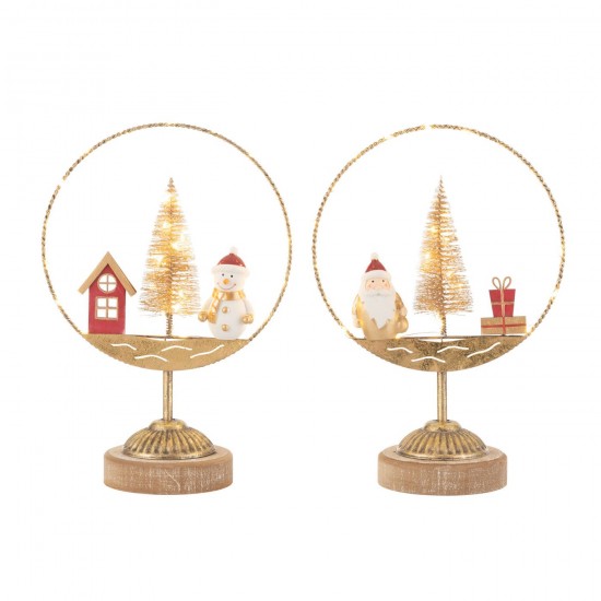 Jline Kreis Auf Fuß Led Weihnachtsmann Schneemann Gold Rost 2 Sortiert weihnachtsmann weihnachtsmaenner.