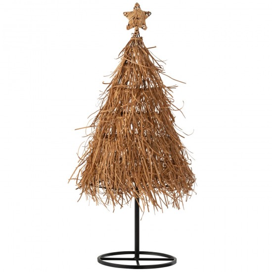 J Line Christmas Tree Star Rattan Natural Large x mas christmas trees on foot.