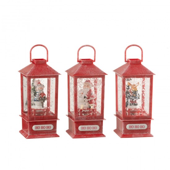 J Line Palla Di Neve Lanterna Led Natale Resina Assortimento Di 3 Bola De Nieve Led Navidad Linterna Resina Set De 3.