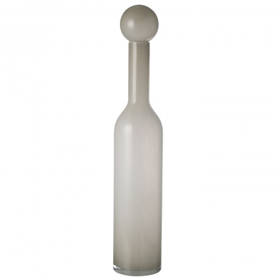 Jline Vase Flasche Deckel Einfarbig Glas Grau Large flaschen.