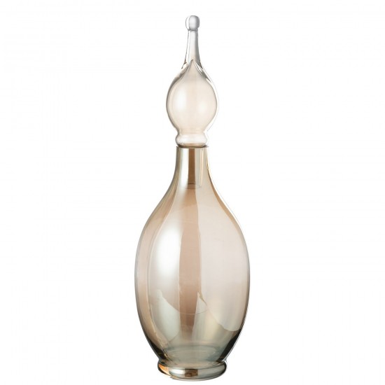 Jline Vase Deckel Phial Deco Jo Glas Beige Large flaschen.