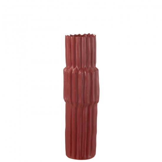 J Line Vase Rippled Porcelain Red Small large vases Tall vases High vases.