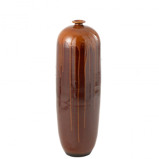 Jline Vase Lee Terra Glänzend Braun Orange Large Große Vasen hohe Vasen.