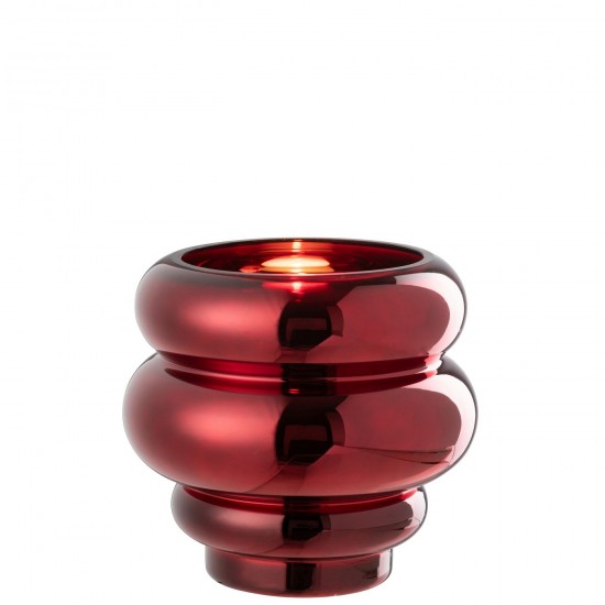 J Line Tealight Holder Vase Cléa Glass Dark Red large vases Tall vases High vases.