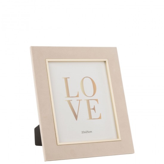 Jline Fotorahmen Dita Velours Beige Large Fotorahmen Einzeln einzelne Fotorahmen.
