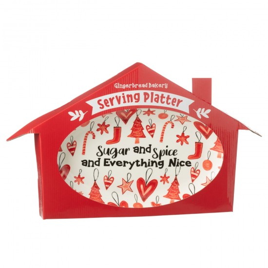 Jline Teller Oval Keramik Rot schale.