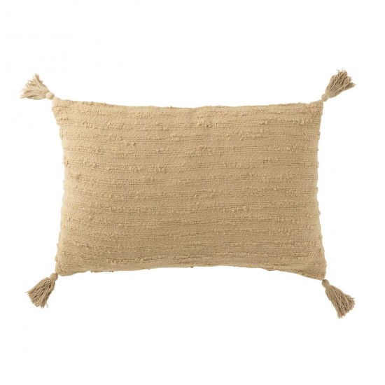 J Line Cushion Rectangle Tassels Cotton Dark Beige cushion.