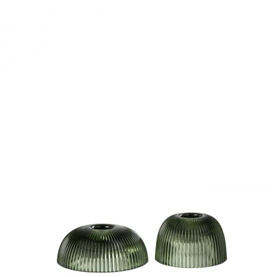 J Line Candle Holder Canele Glass Green Assortment Of 2 candleholders candle holders candlesticks.