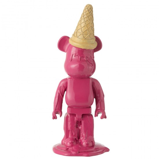 J Line Bear Ice Cream Cone Resin Fuchsia bears.