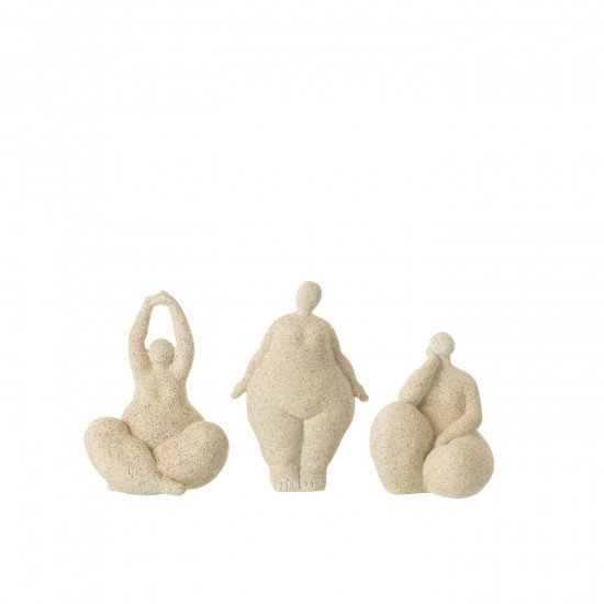 Jline Vrouw Modern Resine Beige Small Assortiment Van 3.