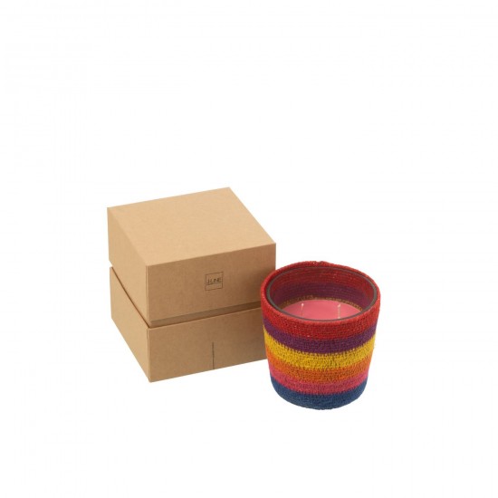 J Line Scented Candle Basket Wax Rainbow Small 45Hours scented candles.